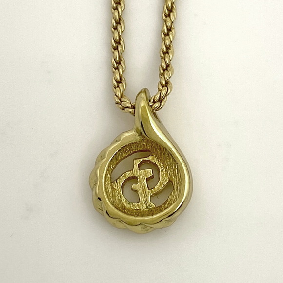 Christian Dior Logo Design Necklace CD Pendant GP Gold - Picture 2 of 4